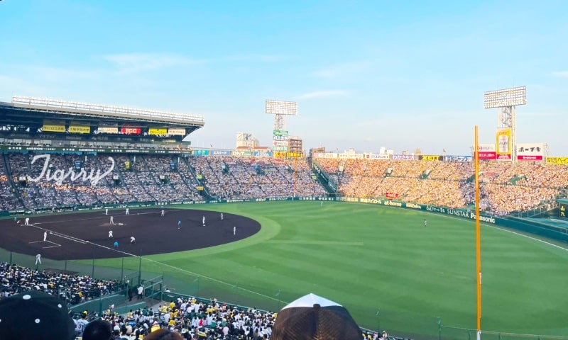 甲子園球場1塁アルプス席上段からの見え方